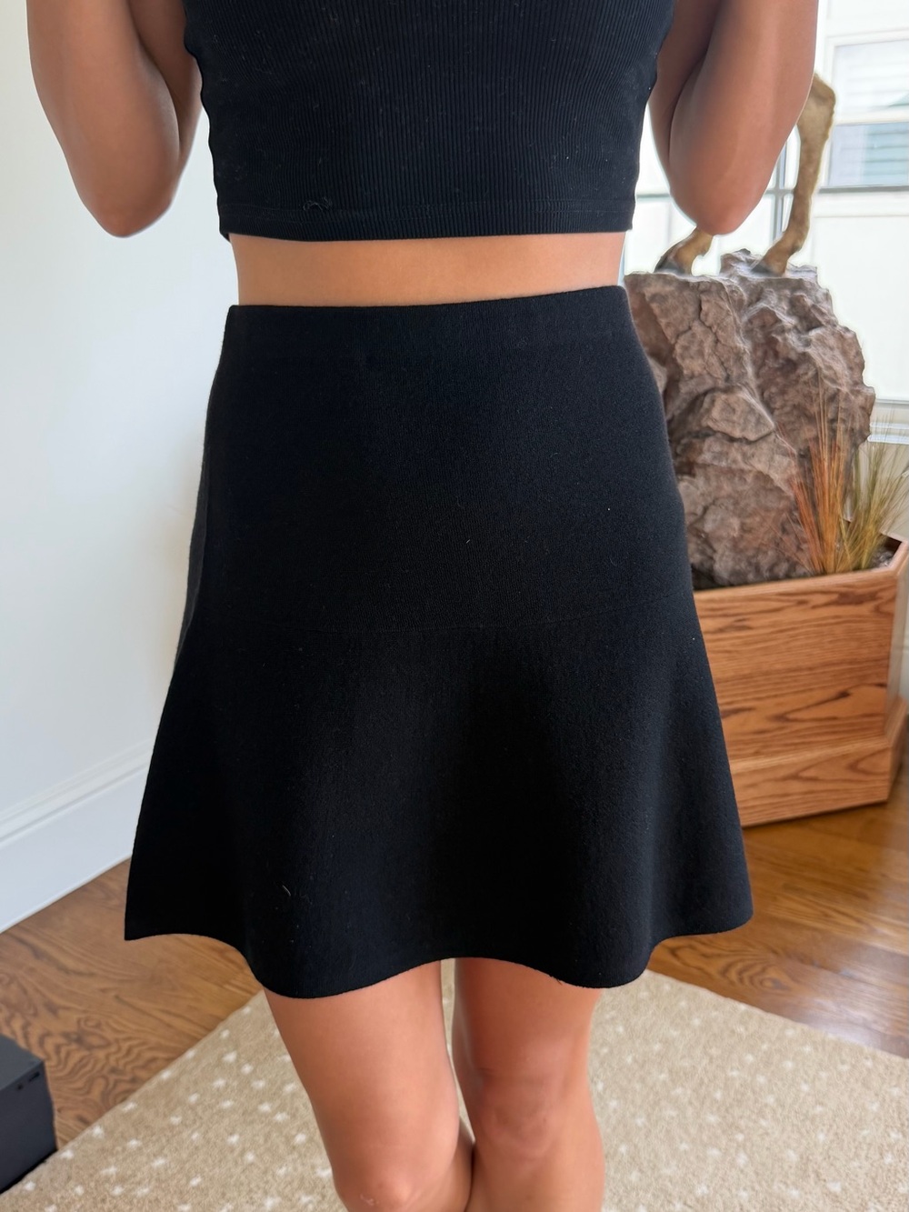 Theory Flared Wool A-Line Skirt, S nwt